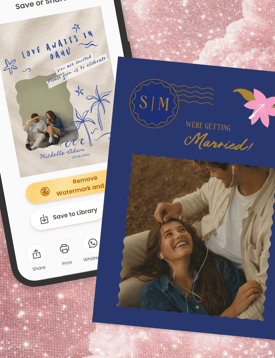 Holiday greeting card on a phone with photos and a 'Together is the best place to be' message