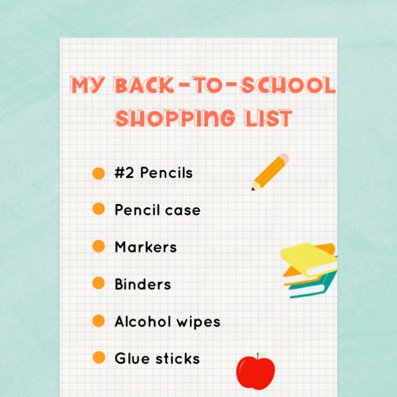 DIY Back-To-School Shopping List