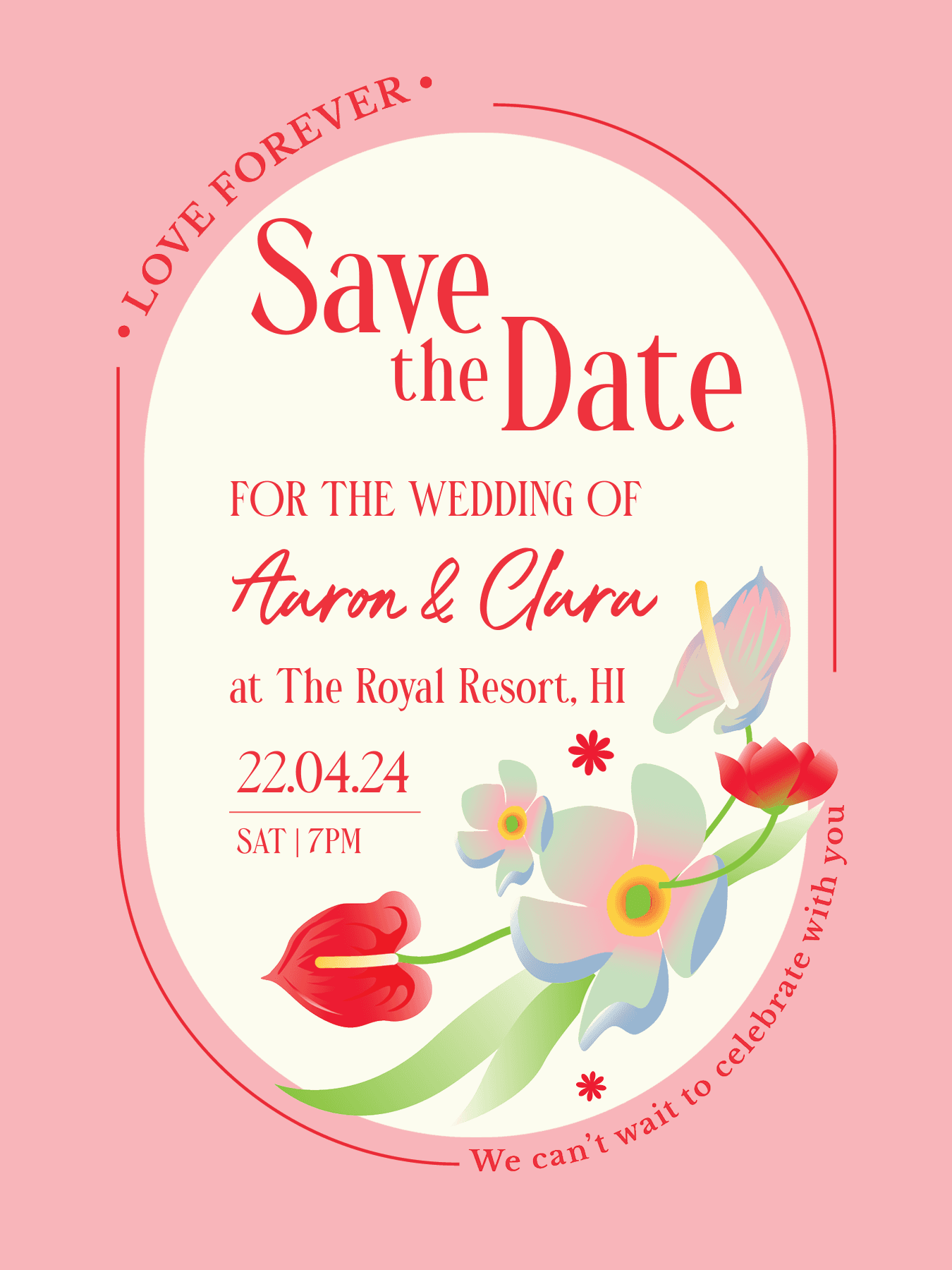 Wedding anniversary greeting card template with 'Loved you yesterday, love you still' message and an arched photo